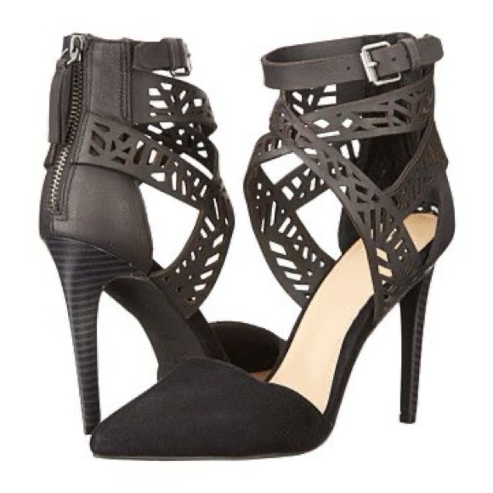 JOE’S JEANS Norman Laser Cut Suede/Leather High Heels Size 8 *CALL OUT*